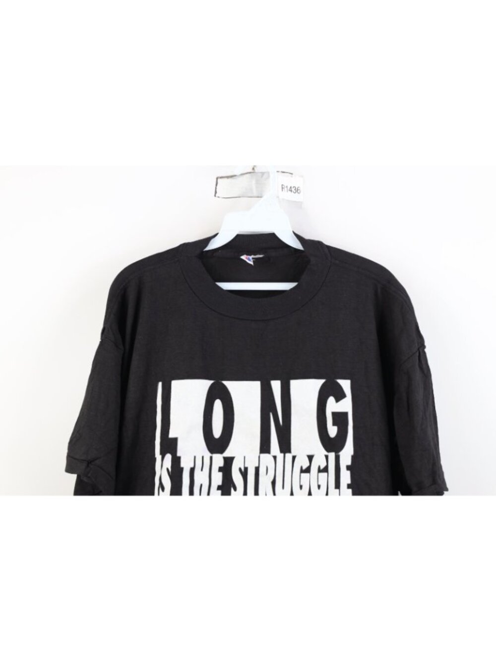 Vintage 90s Streetwear Mens Xl Long Is The Struggle Hard Is The Fight T-Shirt View 2